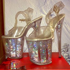 Pleaser Flamingo 808GF Silver